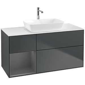 Villeroy and Boch Finion Villeroy and Boch Finion F821GKHG 120cm, cover plate matt white, shelves anthracite matt lacquer, Midnight Blue Matt Lacquer