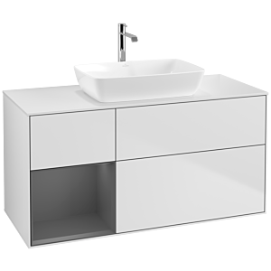 Villeroy and Boch Finion Villeroy and Boch Finion F821GKMT 120cm, cover plate matt white, shelves anthracite matt lacquer, matt white lacquer