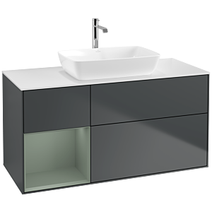 Villeroy and Boch Finion Villeroy and Boch Finion F821GMHG 120cm, cover plate white matt, shelves olive matt lacquer, Midnight Blue Matt Lacquer