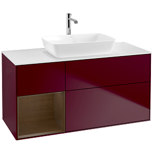 Villeroy and Boch Finion Villeroy and Boch Finion F821GNHB 120cm, cover plate matt white, shelves Walnut Veneer , Peony Matt