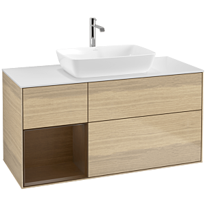 Villeroy and Boch Finion Villeroy and Boch Finion F821GNPC 120cm, cover plate matt white, shelves Walnut Veneer , Oak Veneer