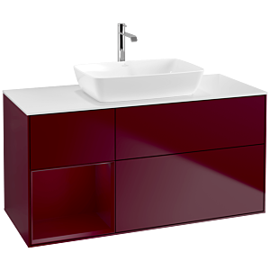 Villeroy und Boch Finion Waschtischunterschrank F821HBHB 120cm, Abdeckplatte white matt, Regale Peony matt lacquer, Peony Matt