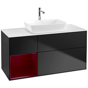 Villeroy and Boch Finion Villeroy and Boch Finion F821HBPD 120cm, cover plate matt white, shelves Peony matt lacquer, black matt lacquer