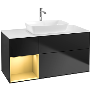 Villeroy and Boch Finion Villeroy and Boch Finion F821HFPD 120cm, cover plate white matt, shelves gold matt lacquer, black matt lacquer