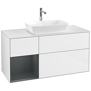 Villeroy and Boch Finion Villeroy and Boch Finion F821HGGF 120cm, cover plate matt white, shelves Midnight matt lacquer, glossy white lacquer