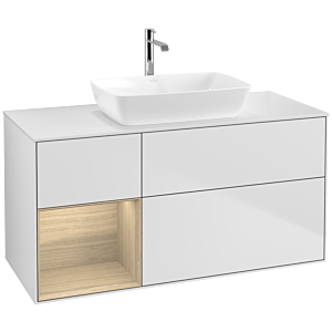Villeroy and Boch Finion Villeroy and Boch Finion F821PCMT 120cm, cover plate matt white, shelves Oak Veneer , matt white lacquer