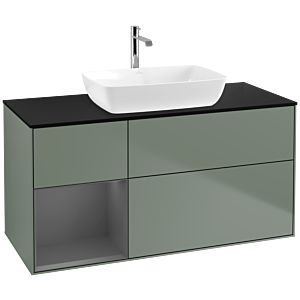 Villeroy and Boch Finion Villeroy and Boch Finion F822GKGM 120cm, cover plate black matt, shelves anthracite matt lacquer, Olive Matt Lacquer