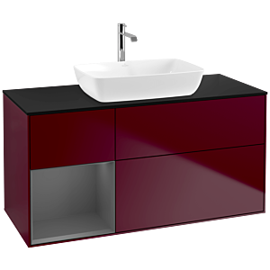 Villeroy and Boch Finion Villeroy and Boch Finion F822GKHB 120cm, cover plate black matt, shelves anthracite matt lacquer, Peony Matt