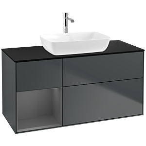 Villeroy and Boch Finion Villeroy and Boch Finion F822GKHG 120cm, cover plate black matt, shelves anthracite matt lacquer, midnight Blue Matt Lacquer