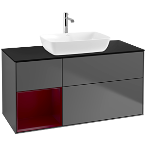 Villeroy and Boch Finion Villeroy and Boch Finion F822HBGK 120cm, cover plate black matt, shelves Peony matt lacquer, anthracite matt