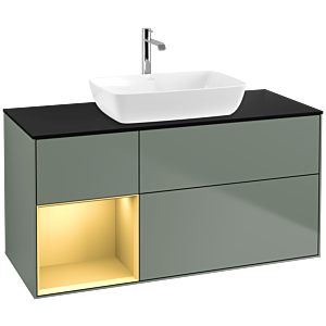 Villeroy and Boch Finion Villeroy and Boch Finion F822HFGM 120cm, cover plate black matt, shelves gold matt lacquer, Olive Matt Lacquer