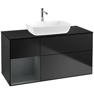 Villeroy and Boch Finion Villeroy and Boch Finion F822HGPD 120cm, cover plate black matt, shelves midnight matt lacquer, black matt lacquer