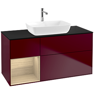 Villeroy and Boch Finion Villeroy and Boch Finion F822PCHB 120cm, cover plate black matt, shelves Oak Veneer , Peony Matt