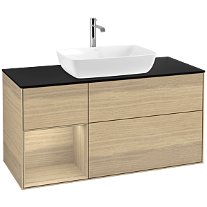 Villeroy and Boch Finion Villeroy and Boch Finion F822PCPC 120cm, cover plate black matt, shelves Oak Veneer , Oak Veneer