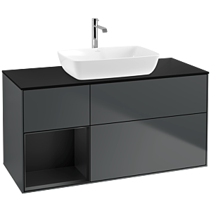 Villeroy and Boch Finion Villeroy and Boch Finion F822PDHG 120cm, cover plate black matt, shelves black matt lacquer, midnight Blue Matt Lacquer