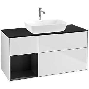 Villeroy and Boch Finion Villeroy and Boch Finion F822PDMT 120cm, cover plate black matt, shelves black matt lacquer, white matt lacquer