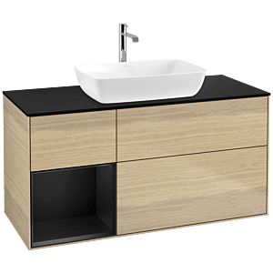 Villeroy and Boch Finion Villeroy and Boch Finion F822PDPC 120cm, cover plate black matt, shelves black matt lacquer, Oak Veneer