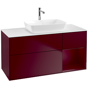 Villeroy und Boch Finion Waschtischunterschrank F831HBHB 120cm, Abdeckplatte white matt, Regale Peony matt lacquer, Peony Matt