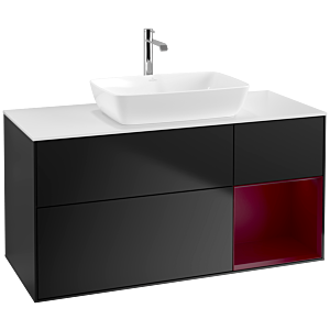 Villeroy and Boch Finion Villeroy and Boch Finion F831HBPD 120cm, cover plate white matt, shelves Peony matt lacquer, black matt lacquer