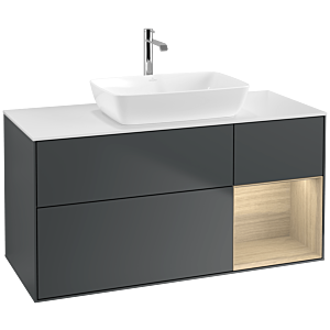 Villeroy and Boch Finion Villeroy and Boch Finion F831PCHG 120cm, cover plate white matt, shelves Oak Veneer , midnight Blue Matt Lacquer