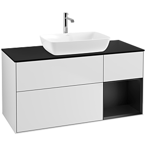Villeroy and Boch Finion Villeroy and Boch Finion F832PDMT 120cm, cover plate black matt, shelves black matt lacquer, white matt lacquer