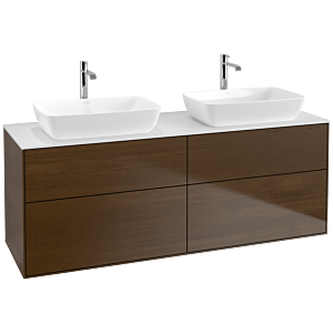 Villeroy und Boch Finion Waschtischunterschrank F84100GN 160x60,3cm, Abdeckplatte white matt, Walnut veneer