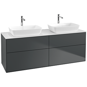 Villeroy und Boch Finion Waschtischunterschrank F84100HG 160x60,3cm, Abdeckplatte white matt, Midnight Blue Matt Lacquer