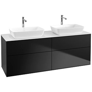 Villeroy et Boch Finion Villeroy et Boch F84100PD 160x60.3cm, plaque de finition blanc mat, laqué noir mat