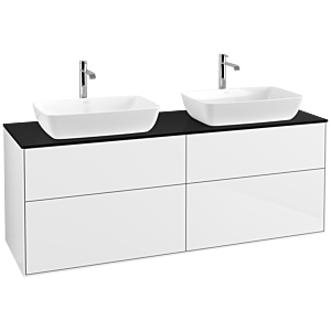 Villeroy und Boch Finion Waschtischunterschrank F84200GF 160x60,3cm, Abdeckplatte black matt, Glossy white lacquer