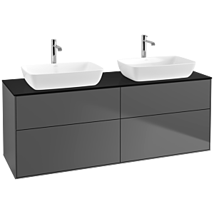 Villeroy und Boch Finion Waschtischunterschrank F84200GK 160x60,3cm, Abdeckplatte black matt, Anthracite matt