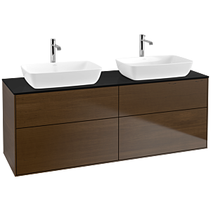 Villeroy et Boch Finion Villeroy et Boch F84200GN 160x60,3cm, plaque de finition noir mat, placage noyer