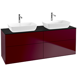 Villeroy et Boch Finion F84200HB 160x60.3cm, plaque de recouvrement noir mat, Peony Matt
