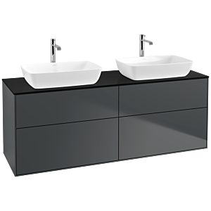 Villeroy et Boch Finion F84200HG 160x60.3cm, plaque de recouvrement noir mat, Midnight Blue Matt Lacquer