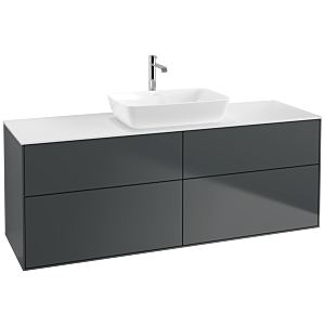 Villeroy und Boch Finion Waschtischunterschrank F85100HG 160x60,3cm, Abdeckplatte white matt, Midnight Blue Matt Lacquer