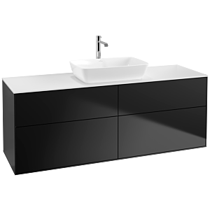 Villeroy und Boch Finion Waschtischunterschrank F85100PD 160x60,3cm, Abdeckplatte white matt, Black matt lacquer
