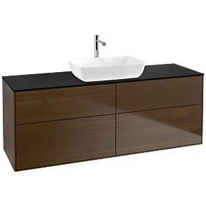 Villeroy et Boch Finion Villeroy et Boch F85200GN 160x60.3cm, plaque de recouvrement noir mat, placage noyer