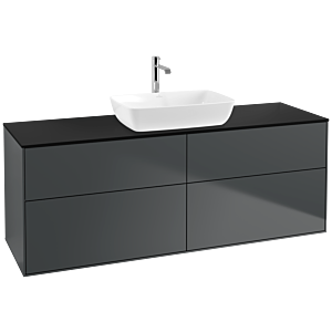 Villeroy und Boch Finion Waschtischunterschrank F85200HG 160x60,3cm, Abdeckplatte black matt, Midnight Blue Matt Lacquer