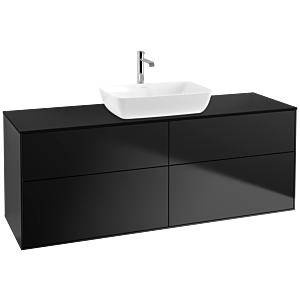 Villeroy et Boch Finion Villeroy et Boch F85200PD 160x60.3cm, plaque de recouvrement noir mat, laqué noir mat