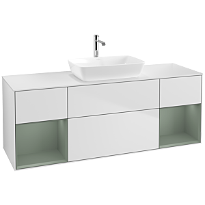Villeroy and Boch Finion Villeroy and Boch Finion F861GMMT 160cm, cover plate white matt, shelves olive matt lacquer, white matt lacquer