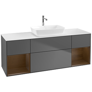 Villeroy and Boch Finion Villeroy and Boch Finion F861GNGK 160cm, cover plate matt white, shelves Walnut Veneer , anthracite matt