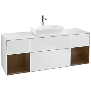 Villeroy and Boch Finion Villeroy and Boch Finion F861GNMT 160cm, cover plate matt white, shelves Walnut Veneer , matt white lacquer