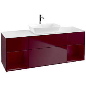 Villeroy und Boch Finion Waschtischunterschrank F861HBHB 160cm, Abdeckplatte white matt, Regale Peony matt lacquer, Peony Matt