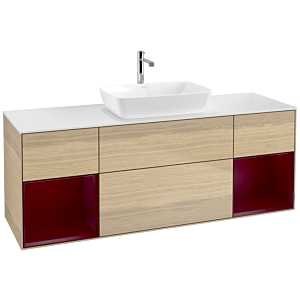 Villeroy and Boch Finion Villeroy and Boch Finion F861HBPC 160cm, cover plate matt white, shelves Peony matt lacquer, Oak Veneer