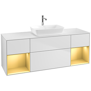 Villeroy and Boch Finion Villeroy and Boch Finion F861HFMT 160cm, cover plate white matt, shelves gold matt lacquer, white matt lacquer