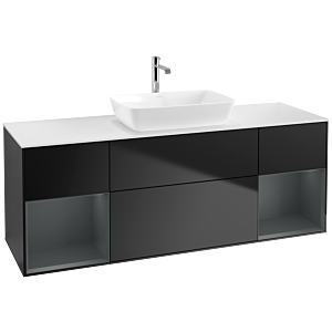 Villeroy and Boch Finion Villeroy and Boch Finion F861HGPD 160cm, cover plate white matt, shelves Midnight matt lacquer, black matt lacquer