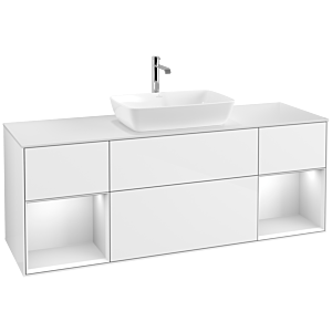 Villeroy and Boch Finion Villeroy and Boch Finion F861MTGF 160cm, cover plate matt white, shelves matt white lacquer, glossy white lacquer