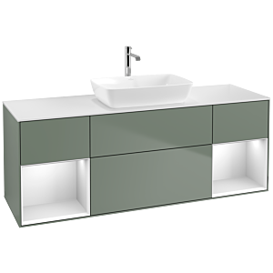 Villeroy and Boch Finion Villeroy and Boch Finion F861MTGM 160cm, cover plate matt white, shelves matt white lacquer, Olive Matt Lacquer