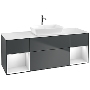 Villeroy and Boch Finion Villeroy and Boch Finion F861MTHG 160cm, cover plate matt white, shelves matt white lacquer, Midnight Blue Matt Lacquer