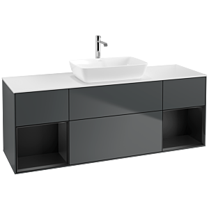 Villeroy and Boch Finion Villeroy and Boch Finion F861PDHG 160cm, cover plate matt white, shelves matt black lacquer, Midnight Blue Matt Lacquer