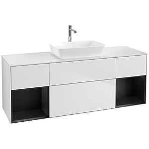 Villeroy and Boch Finion Villeroy and Boch Finion F861PDMT 160cm, cover plate white matt, shelves black matt lacquer, white matt lacquer
